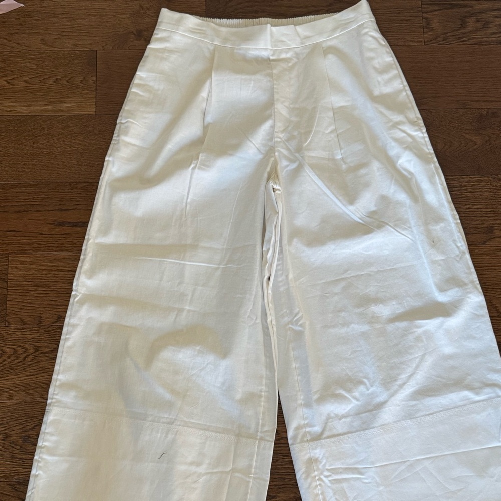 Banana Republic White Linen Blend Trousers
